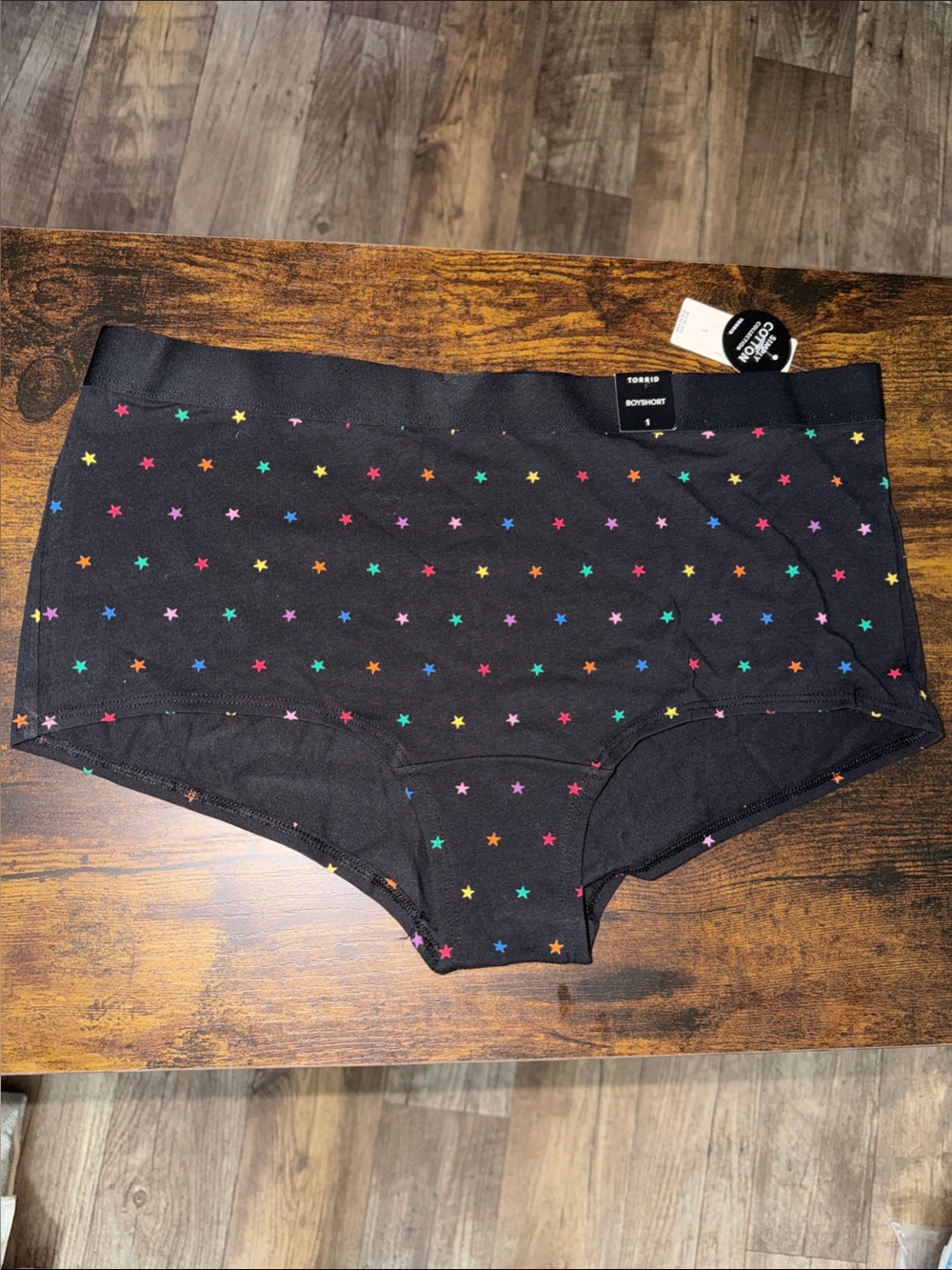 torrid Black Boyshorts with Multicolor Star Print